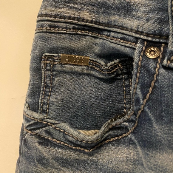 Buckle Black Jeans Men’s Size 32x30 Fit No 9 Straight Leg Whiskered Thick Stitch - Picture 4 of 15